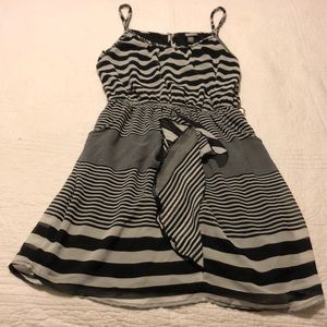 Black and white striped dress